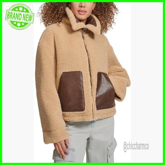 Jackets & Blazers - Reversible Sherpa Faux Leather Jacket, Size Small, Two Looks in One